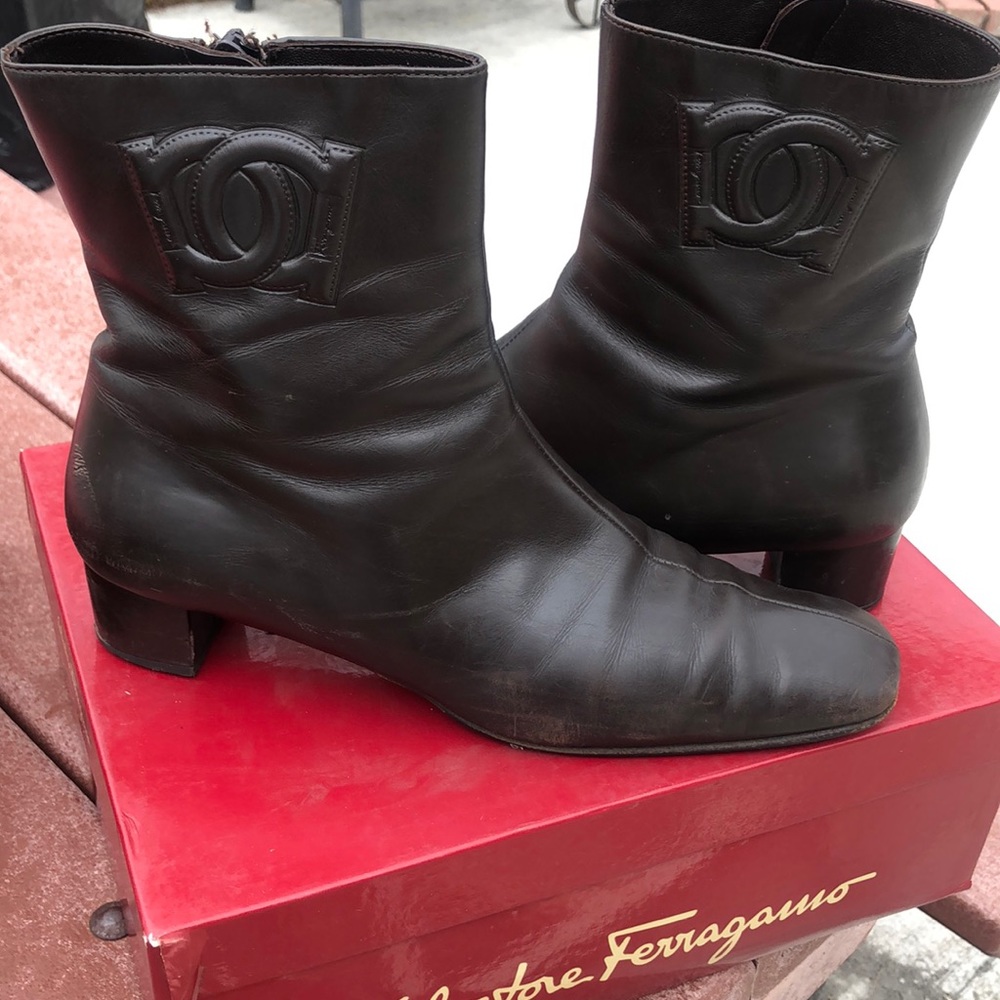 Salvatore ferragamo espresso calf boots